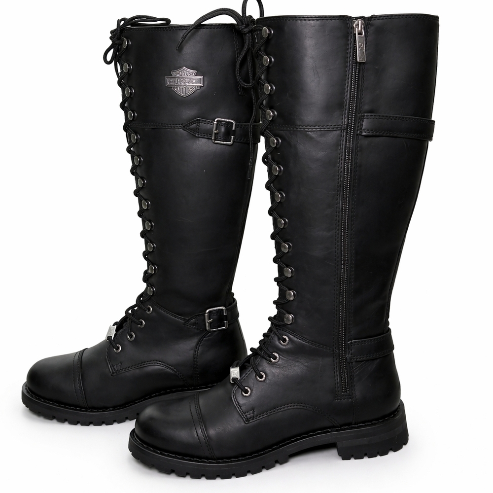 Harley-Davidson Women's Tall Black Moto Boots